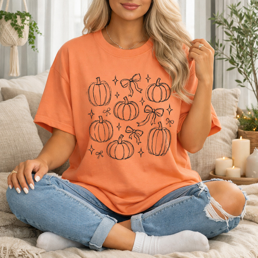 Pumpkin Bows Short Sleeve T-Shirt