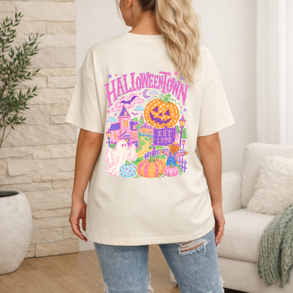 Pink Halloweentown Short Sleeve T-Shirt