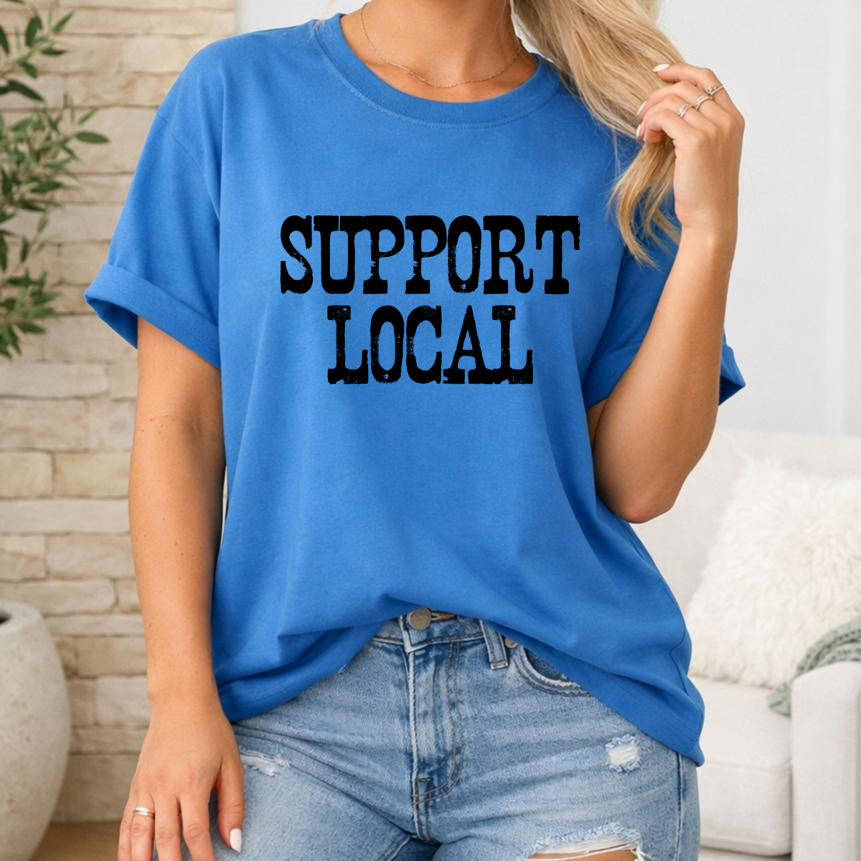 Black Support Local Short Sleeve T-Shirt