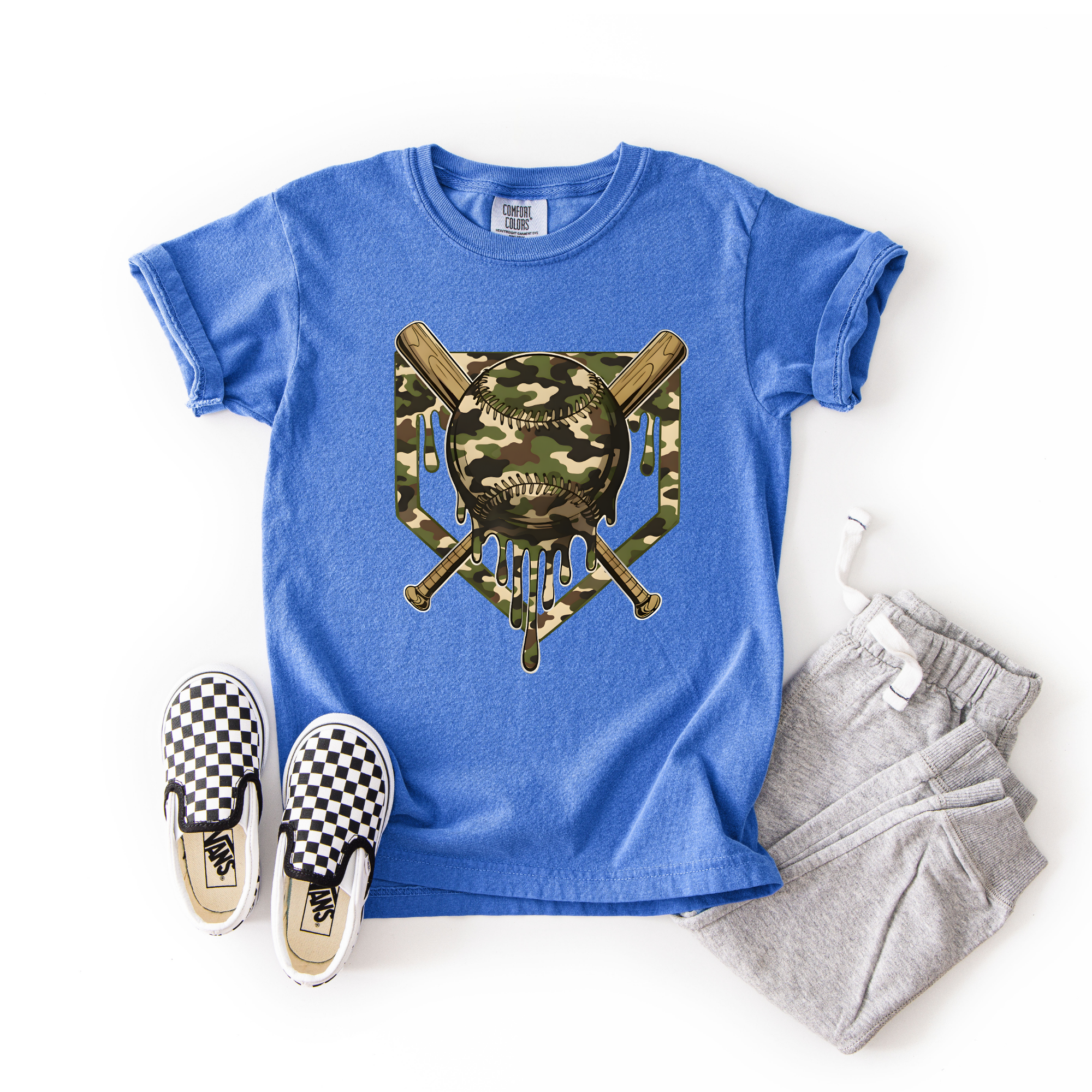 Camo Baseball Youth Short Sleeve T-Shirt