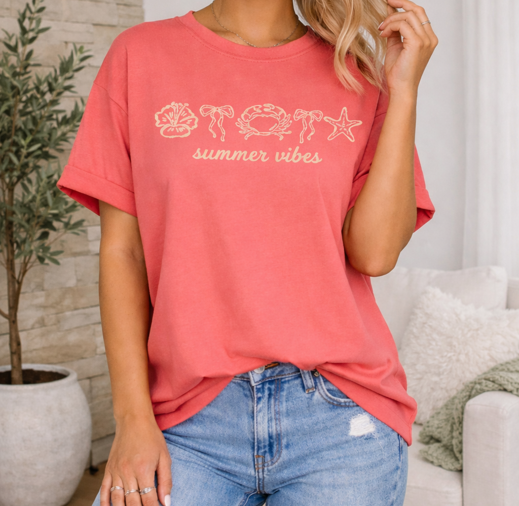 Pink Summer vibes Short Sleeve T-Shirt