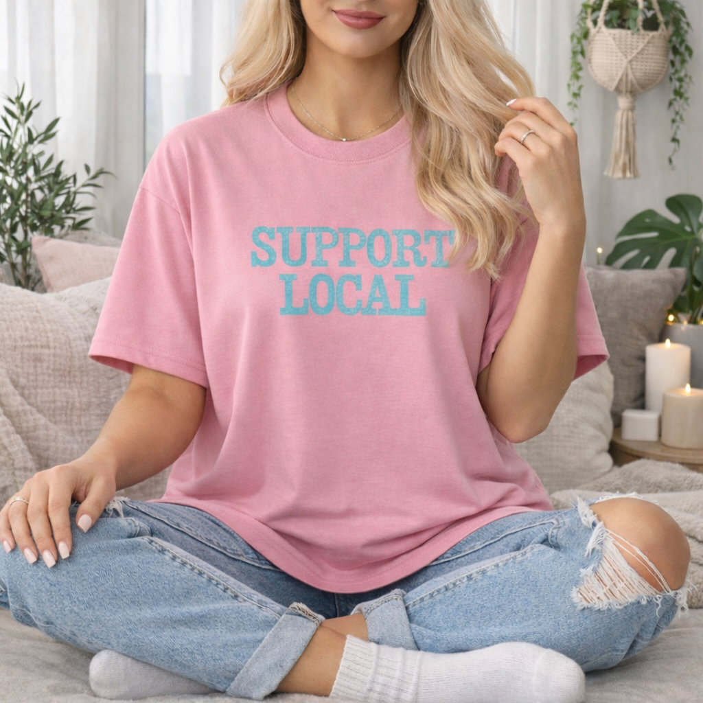 Teal Support Local Short Sleeve T-Shirt