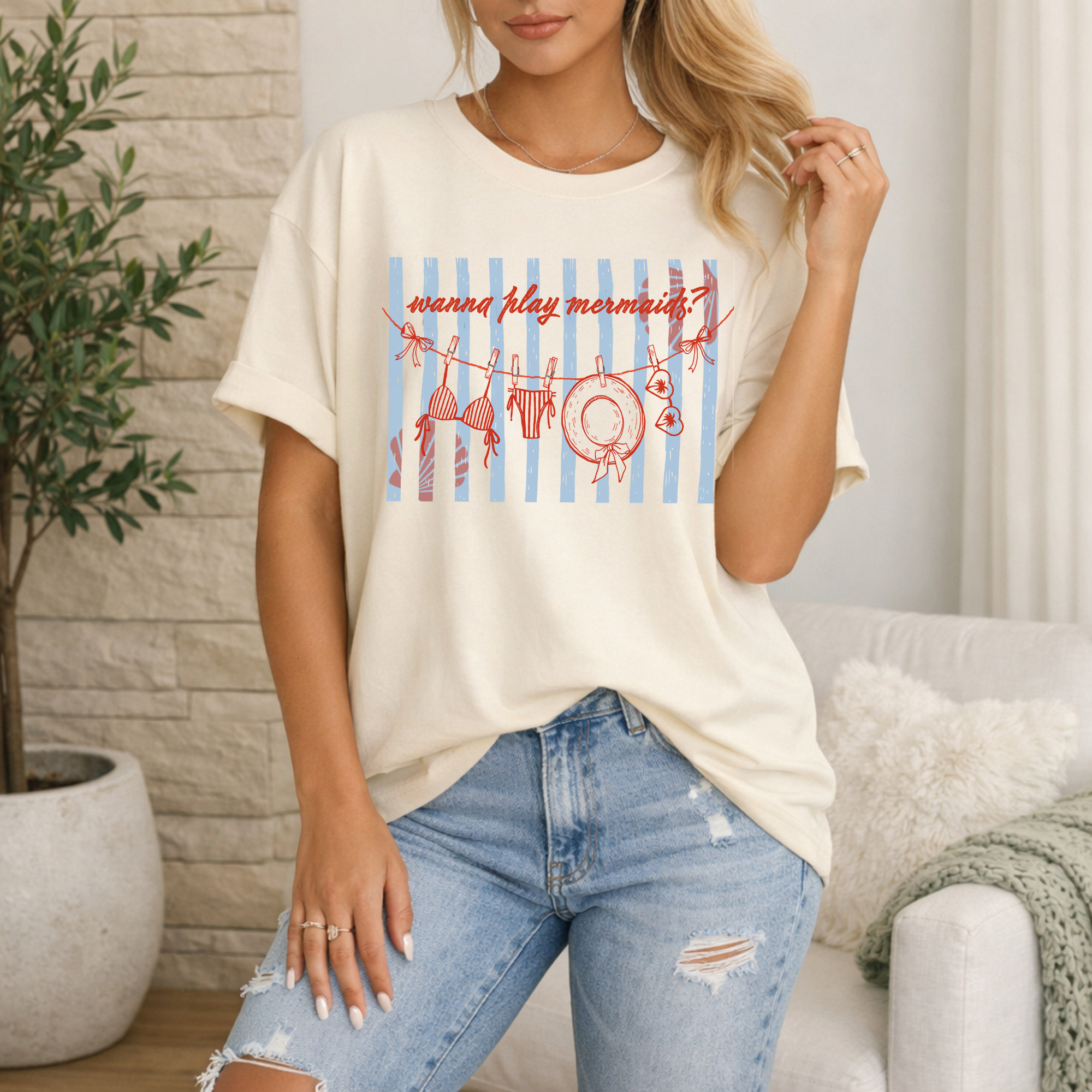 Wanna Play Mermaids? Short Sleeve T-Shirt