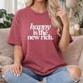 White Happy is the New Rich Short Sleeve T-Shirt